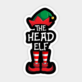 Head Elf Matching Family Christmas Sticker